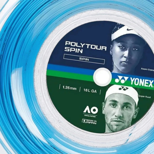 Corda Yonex Poly Tour Spin 1.25mm Azul - Rolo 200m